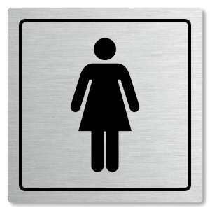 WC ženy, 148x148mm, stříbrná, Arizona